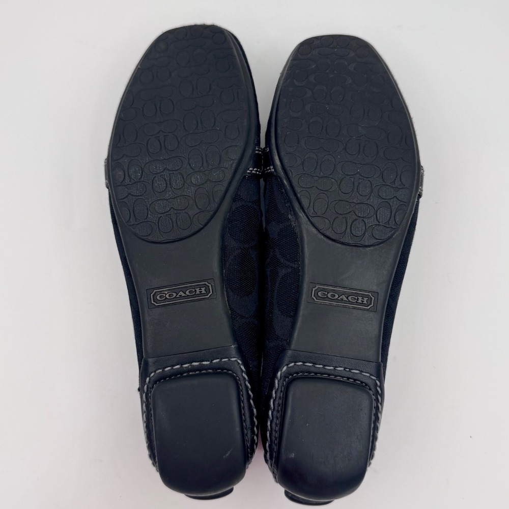 Coach Jillian Navy Blue Signature Jacquard Driving Loafers Buckle Flats 6M - Picture 9 of 9